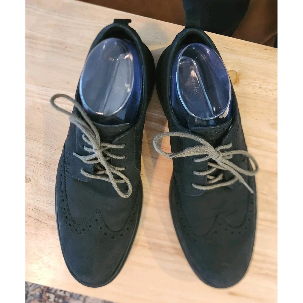 Clarks Chantry Wing Mens‎ Black Oxfords & Lace Ups Wingtip & Brogue Shoes 8.5 M